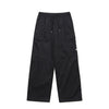 Clean Cotton Semi-Overfit Cargo Pants - Black
