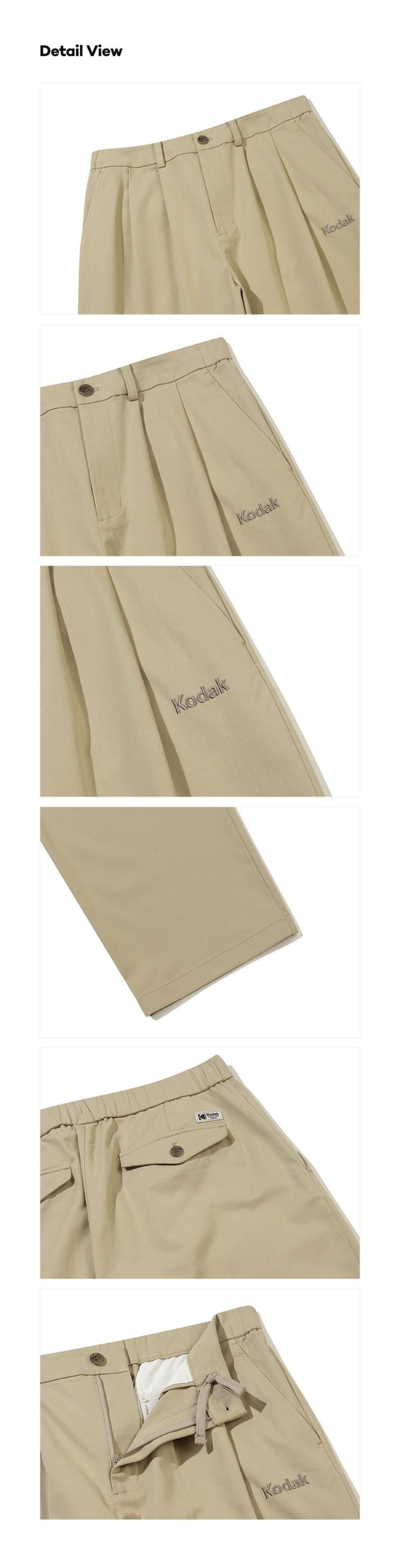 Gold Moment Tuck Wide Cotton Pants