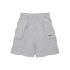 Mesh Texture Knee Length Bermuda Shorts - Melange Grey