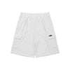 Mesh Texture Knee Length Bermuda Shorts - White Melange Grey
