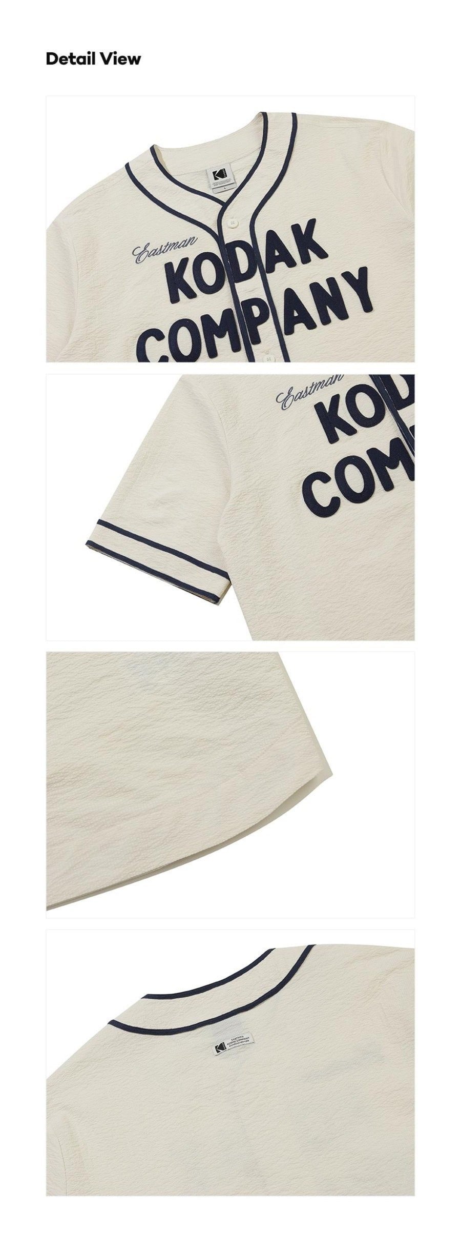 KODAK Company Seersucker Baseball Short Sleeve Shirt