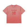 Flash Blur | Flash Washing Logo Semi-Oversized Short Sleeve T-Shirt - Pink