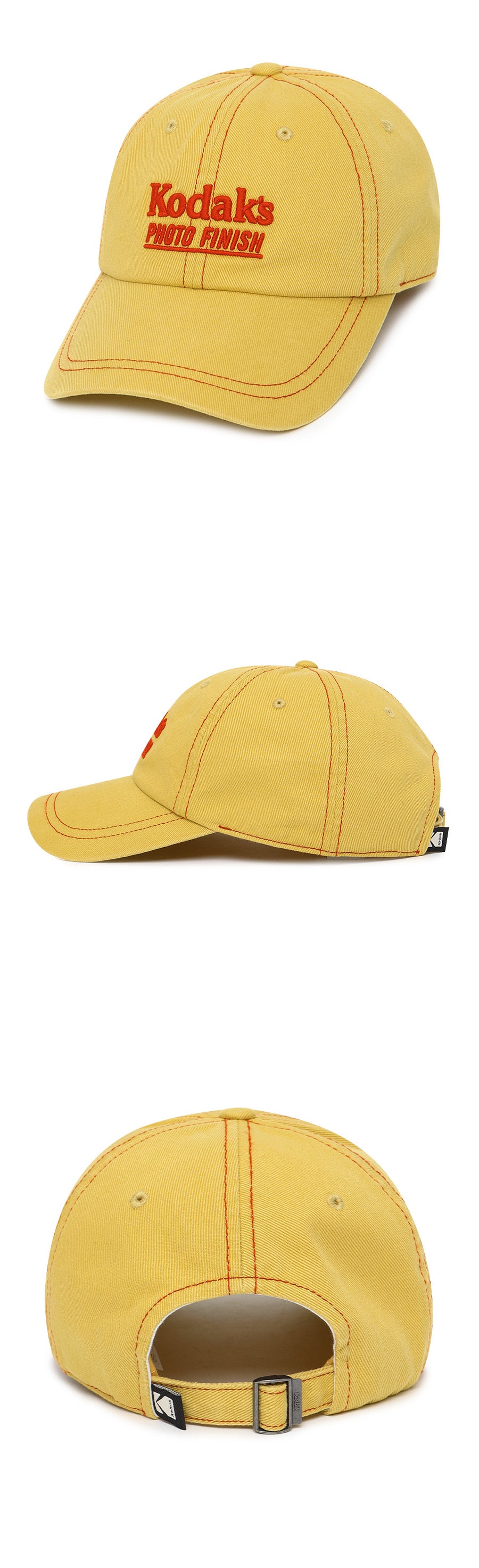 KODAK Racing | Photo Finish Washing Denim Oversized Ball Cap — HQ product photography