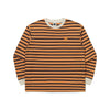 Colorama | Stripe Semi-Oversized Long Sleeve T-Shirt - Brown
