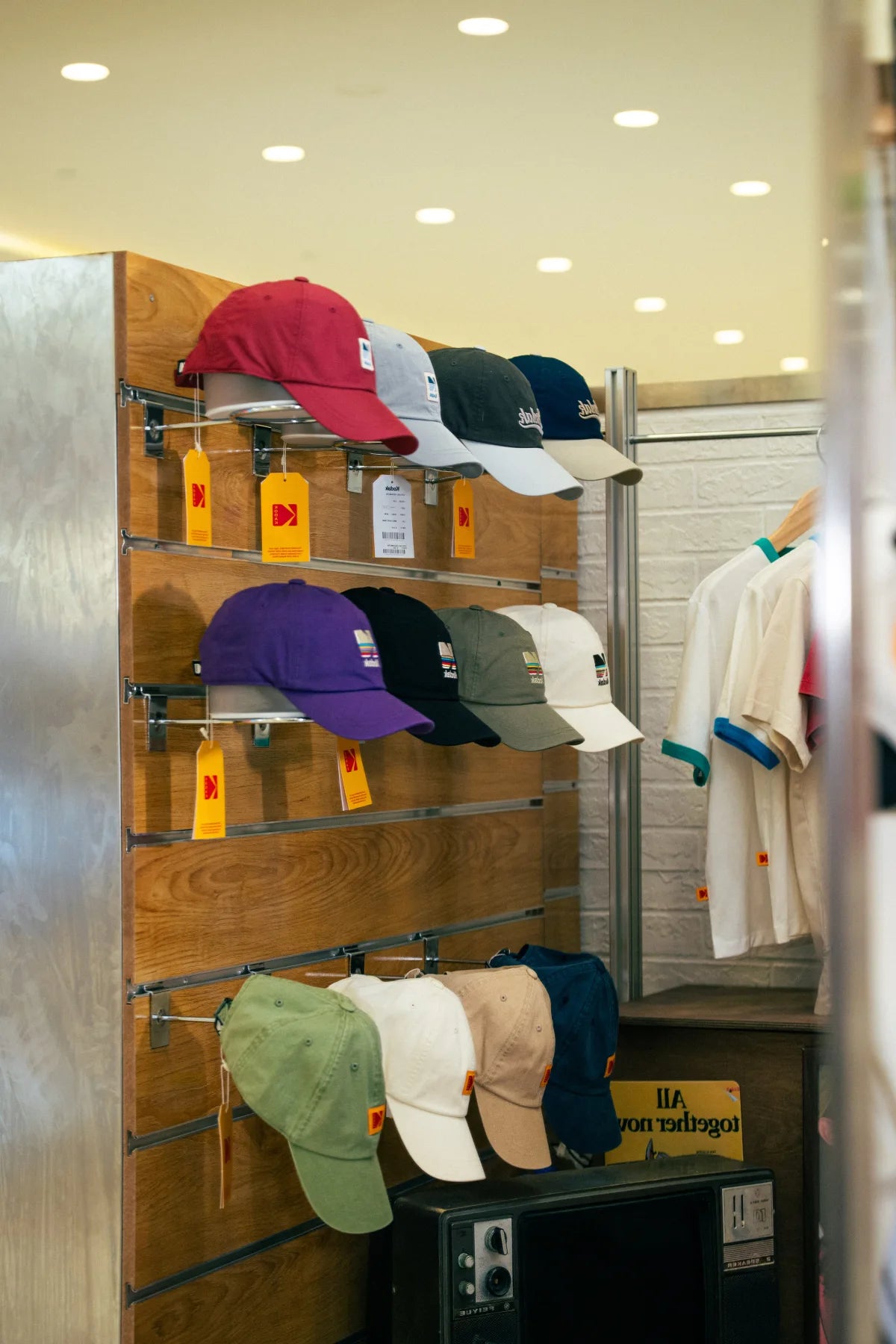 KODAK Apparel cap display at the Harbour City pop-up