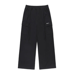 Mesh Texture String Wide Straight Pants