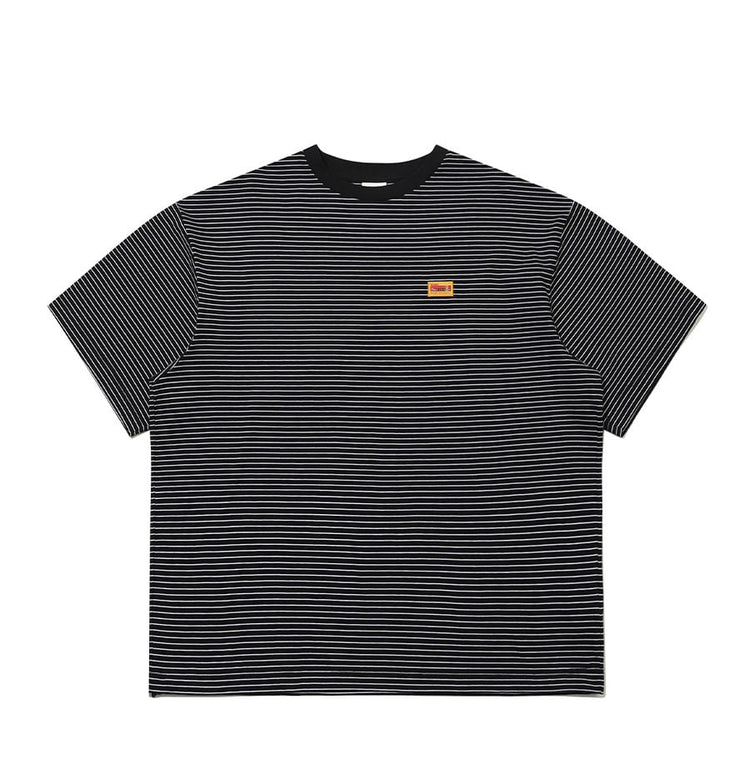 Single Mesh | Textured Cotton Stripe Short Sleeve T-Shirt