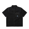 Sheer Light Short Sleeve Shacket - Black
