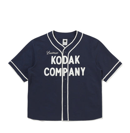 KODAK Company Seersucker Baseball Short Sleeve Shirt