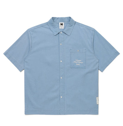 KODAK Company Cotton Seersucker Short Sleeve Shacket