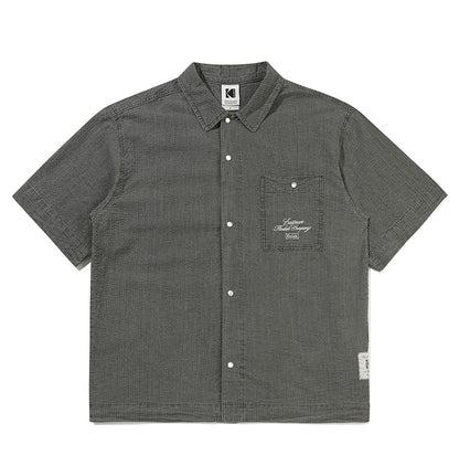 KODAK Company Cotton Seersucker Short Sleeve Shacket
