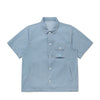 Sheer Light Short Sleeve Shacket - Sky Blue