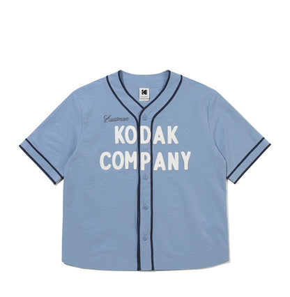 KODAK Company Seersucker Baseball Short Sleeve Shirt