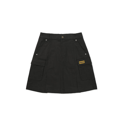 Cotton Pleated Mid Skirt