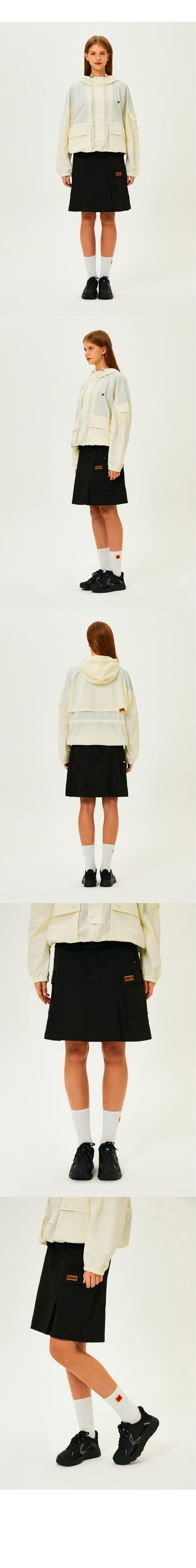Cotton Pleated Mid Skirt