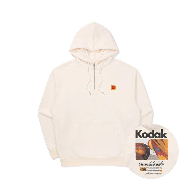 Scenery Graphic Half-Zip Semi-Oversized Hoodie