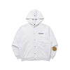 Gold Moment Hooded Snap Jacket - White Melange