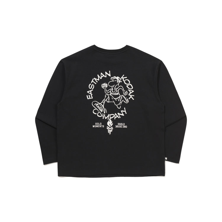Gold Moment | Illustrated Back Graphic Long Sleeve Cotton T-Shirt
