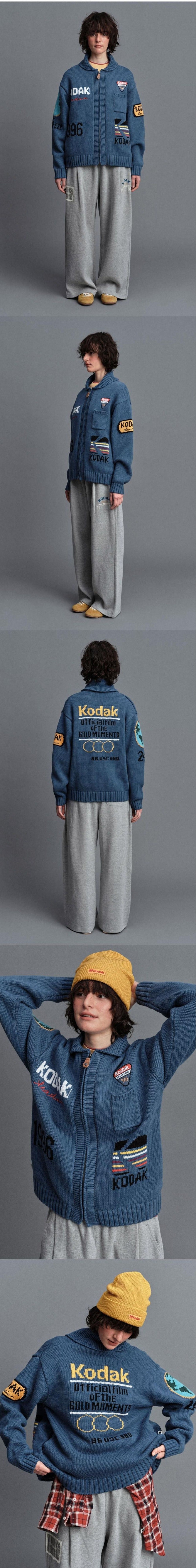 Gold Moment Multi Jacquard Knit Zip-Up Jacket