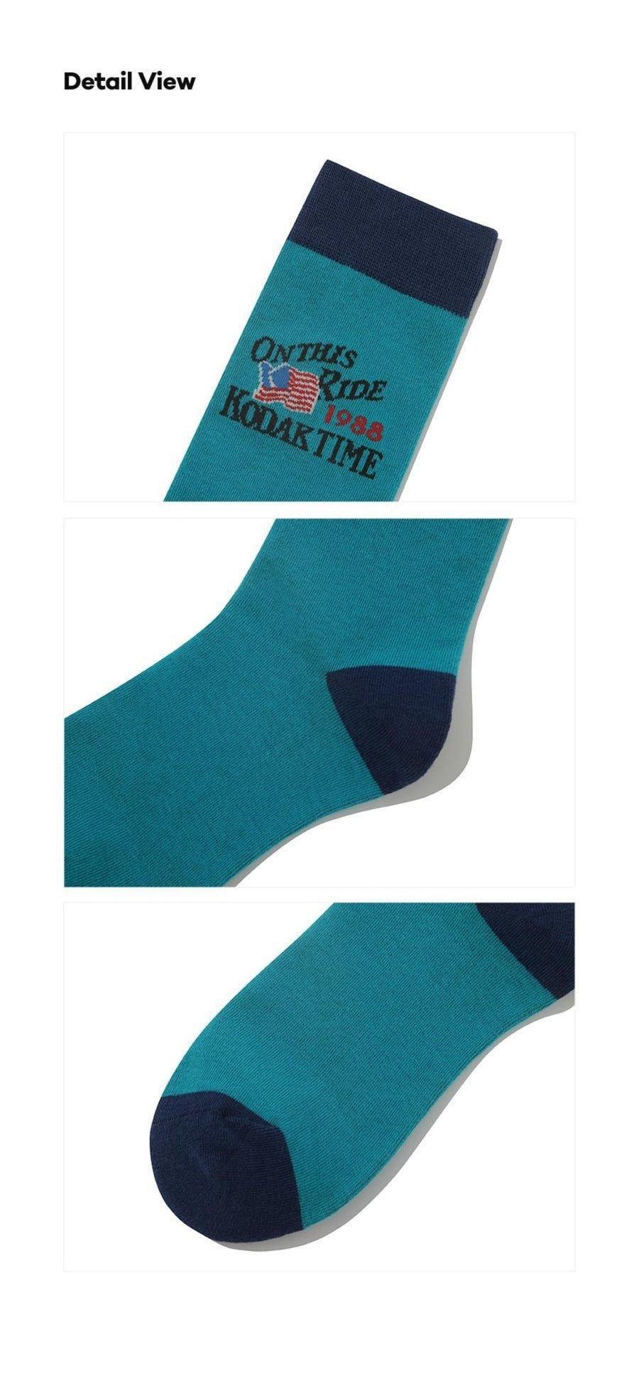 Graphic Crew Length Colour Blocking Socks