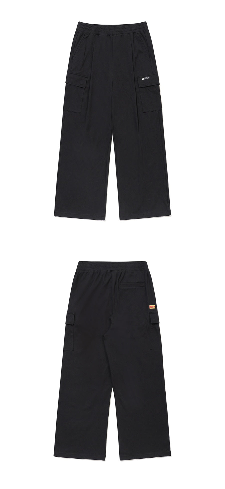 Mesh Texture String Wide Straight Pants