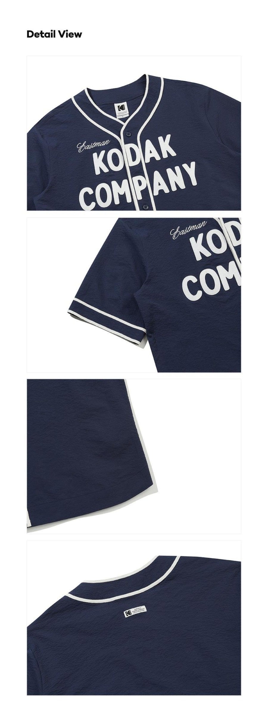 KODAK Company Seersucker Baseball Short Sleeve Shirt