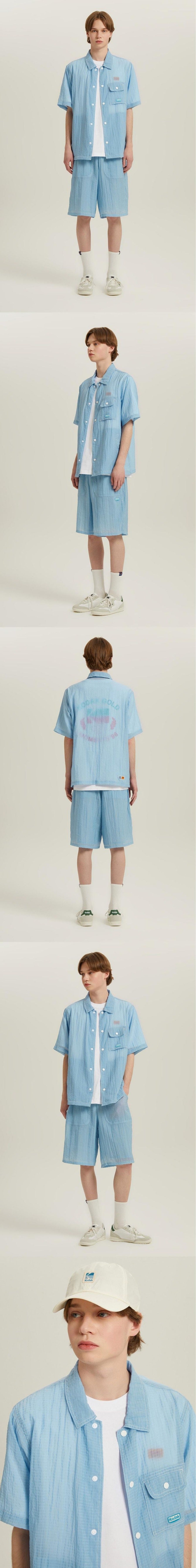 Sheer Light Short Sleeve Shacket