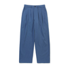 Gold Moment Tuck Wide Cotton Pants - Blue