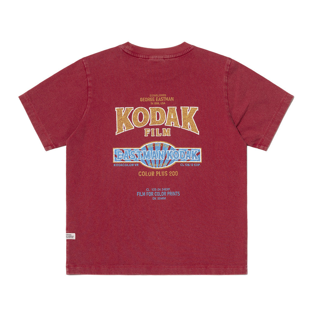 KODAK [Women] Color Plus 200 | Snow Wash Graphic Short Sleeve T-Shirt — K6222WRS11 RED — image 5