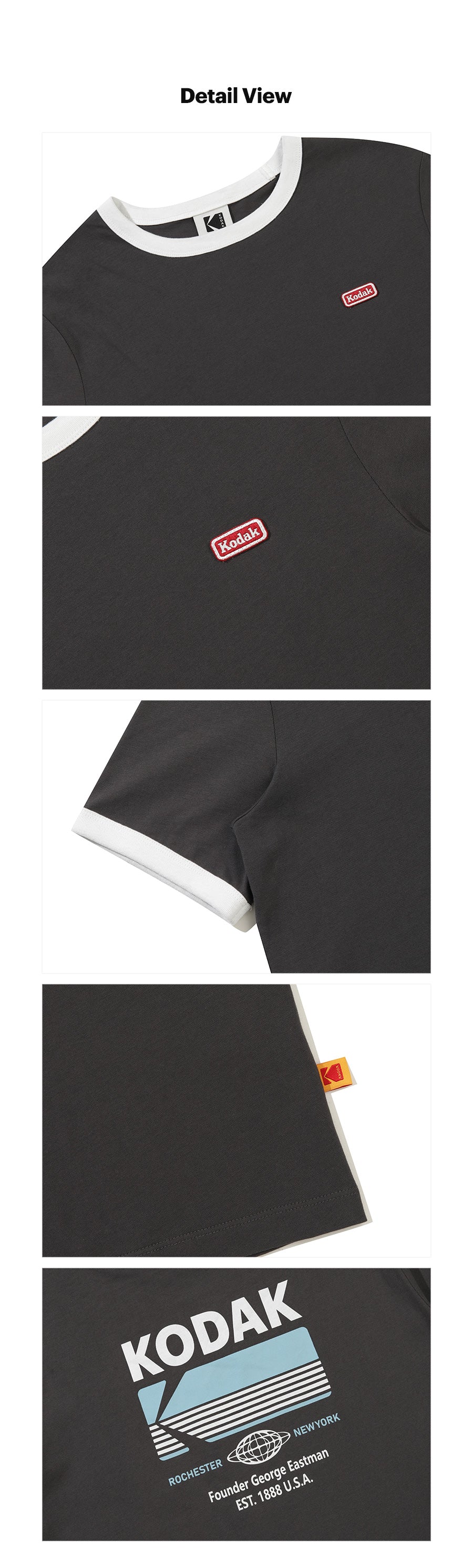 KODAK [Women] Breeze Pop | Logo Graphic Short Sleeve Ringer T-Shirt — HQ detail photography