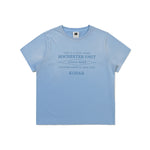 KODAK [Women] Flash Washing | Blur Washing Lettering Graphic Semi-Cropped Short Sleeve T-Shirt — K6322WRSB1 BLU — image 1