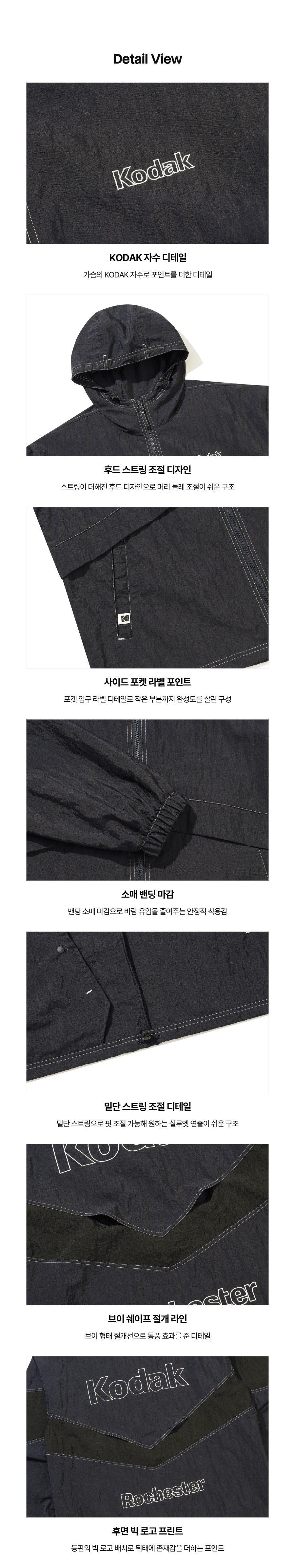 KODAK Flash Blur | Colour-Block Zip-Up Hooded Jacket — HQ detail photography