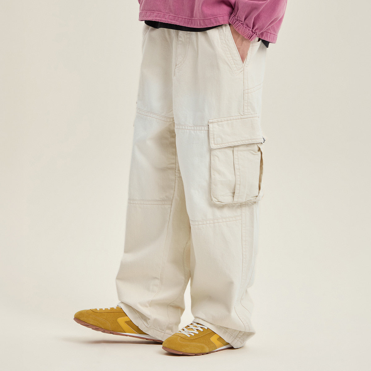 KODAK Flashing Washing | RGB Denim Balloon Fit Cargo Trousers — K6323WPT85 IVR — image 7