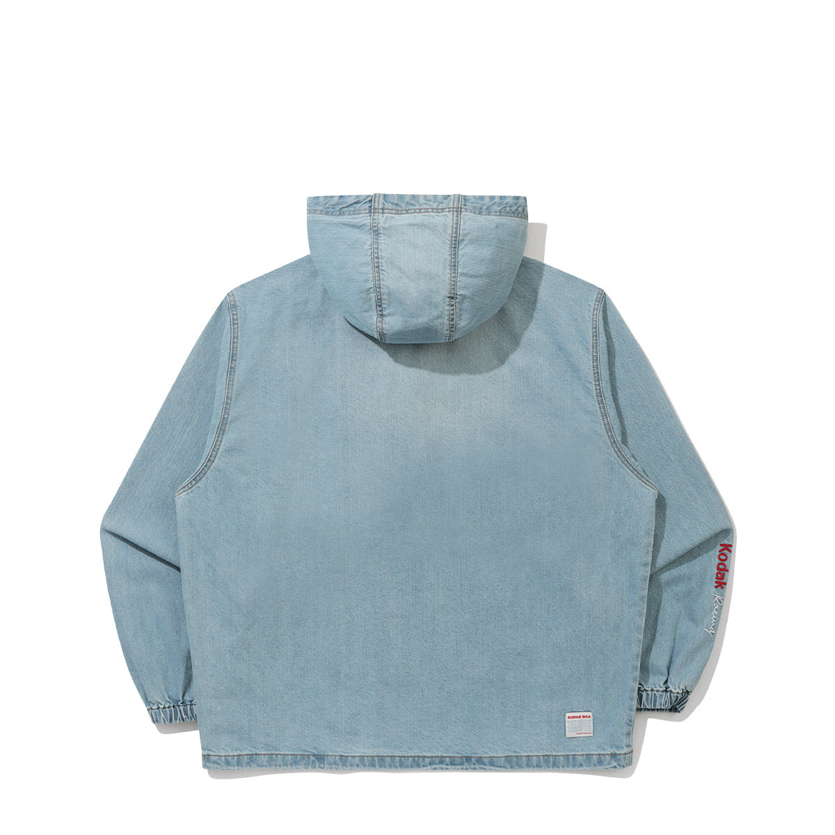 KODAK Flash Washing | RGB Denim Long Sleeve Half-Zip Hooded Anorak — K6323WWT91 SBL — image 6