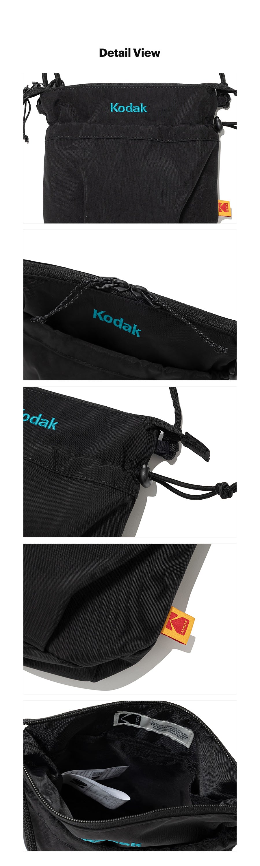 KODAK Hardy | Drawstring Mini Crossbody Bag — HQ detail photography