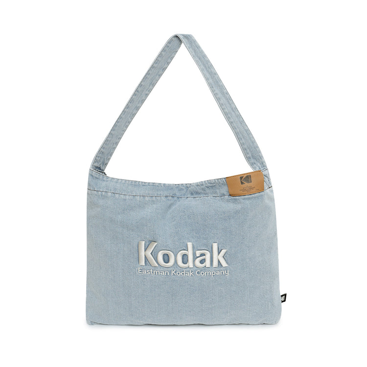 Denim | Leather-Look Patch Hobo Bag