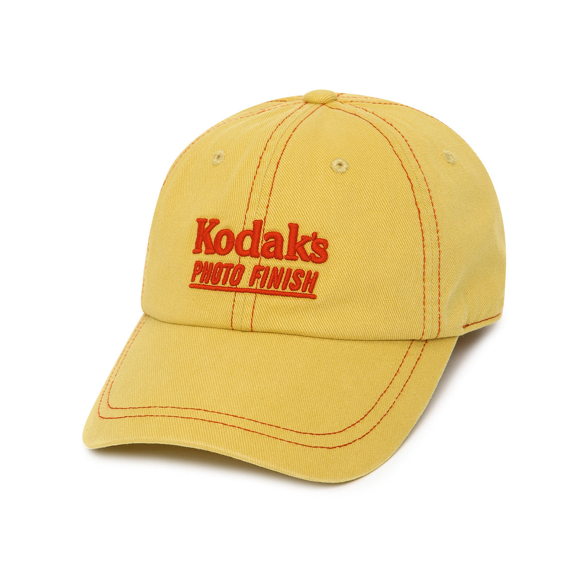 KODAK Racing | Photo Finish Washing Denim Oversized Ball Cap — Yellow — view 1
