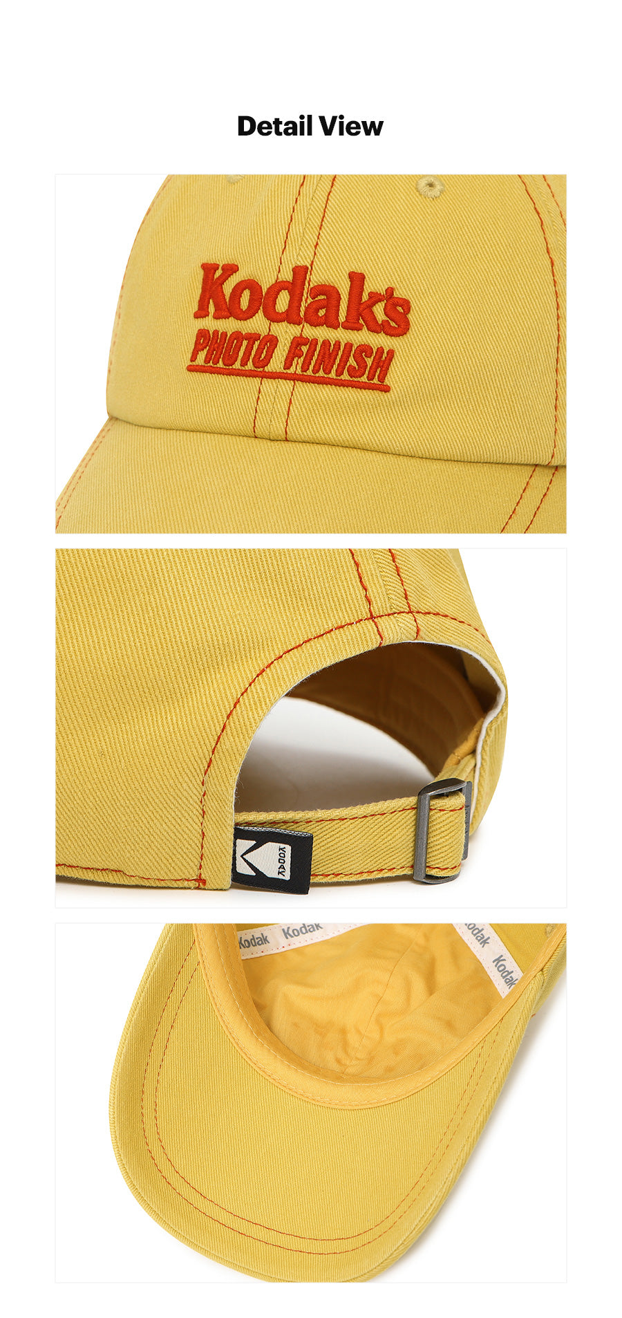 KODAK Racing | Photo Finish Washing Denim Oversized Ball Cap — HQ detail photography