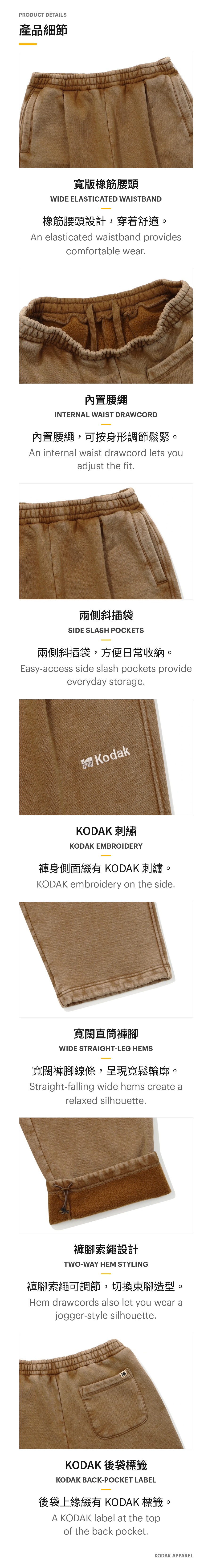 KODAK K6423WFPS1 bilingual product feature details / 產品細節