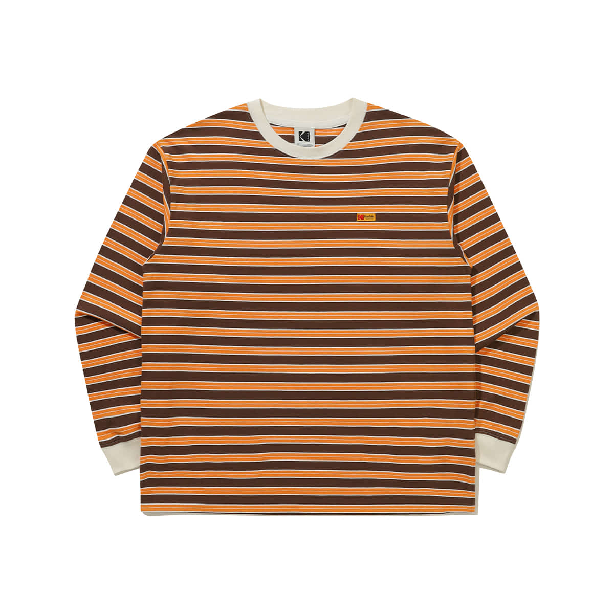 KODAK Colorama | Stripe Semi-Oversized Long Sleeve T-Shirt — K6323WRL91 BRW — image 2